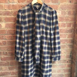 DKNY Plaid Pussy-Bow Dress